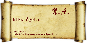 Nika Ágota névjegykártya