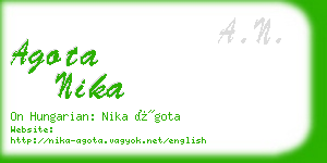 agota nika business card